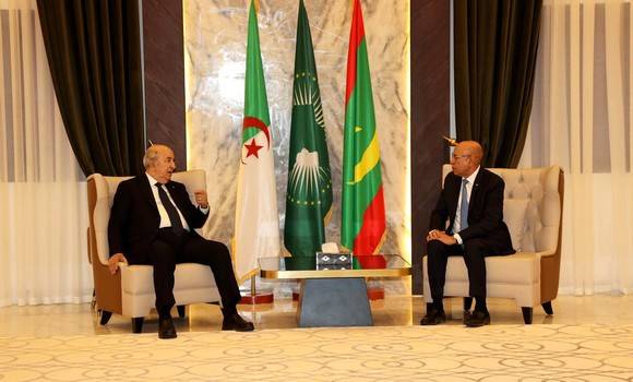 The President of the Republic, Mr. Abdelmadjid Tebboune, holds one-on-one talks with Mauritanian counterpart