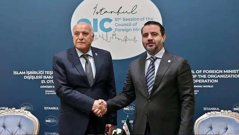 Mr Attaf holds a bilateral meeting with his Syrian counterpart